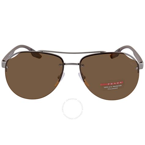 prada ps 52vs|Prada Linea Rossa Polarized Brown Pilot Men's Sunglasses PS .